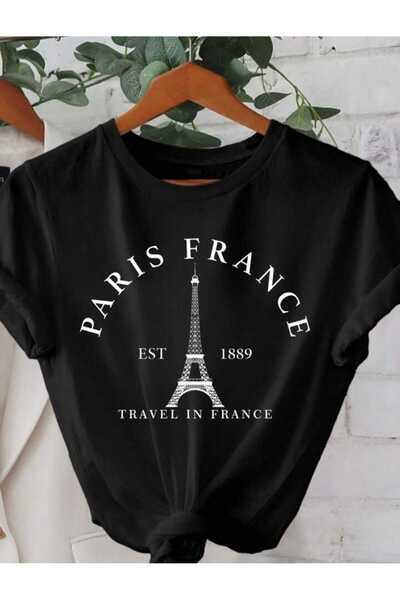 FAVORİST تيشيرت صيفي قطني بأكمام قصيرة مطبوع للجنسين