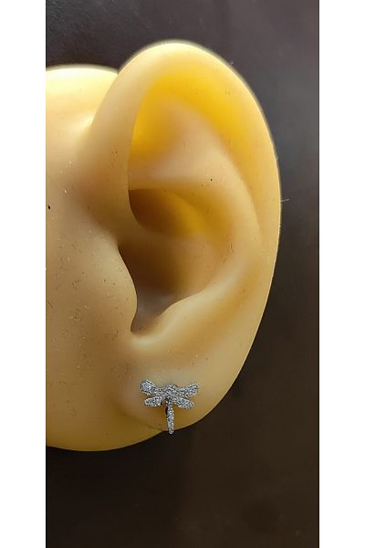 FG KONNİCHİWA 100% Steel Double Earrings Stainless Steel Blackened Patterned Icon Earrings (2 Pieces)