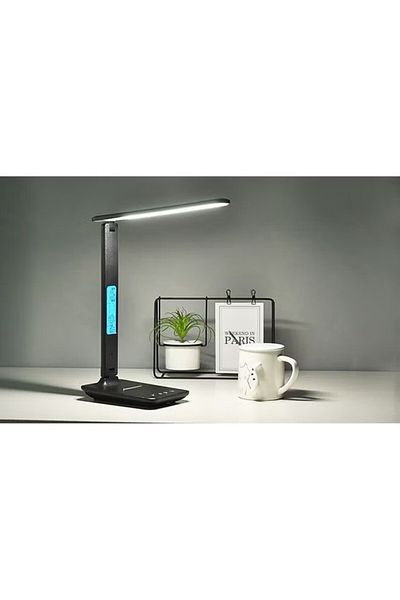 COOYA Wireless Charging LED Desk Lamp With Smart Display White/Warm White/Yellow 36cm