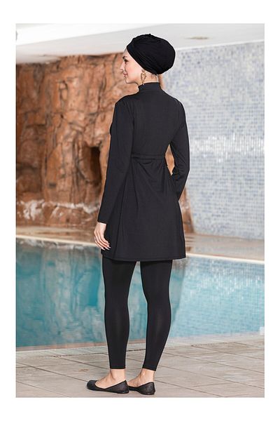 NİSAN LINGERIE Lycra Full Covered Hijab Swimsuit with Lace Front Armes1264