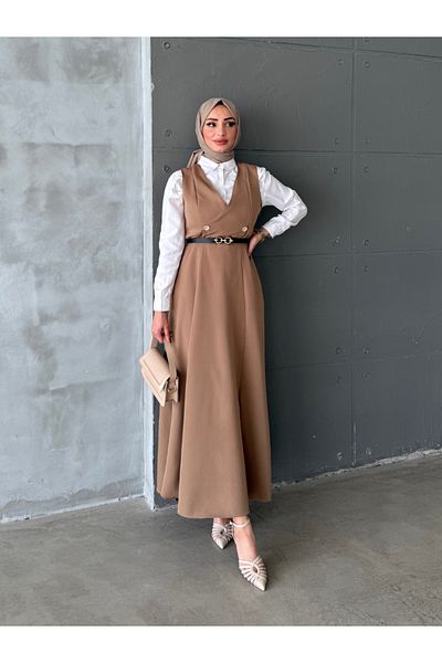 ENSA TESETTUR Κρέμα Gilet με ζώνη Hira