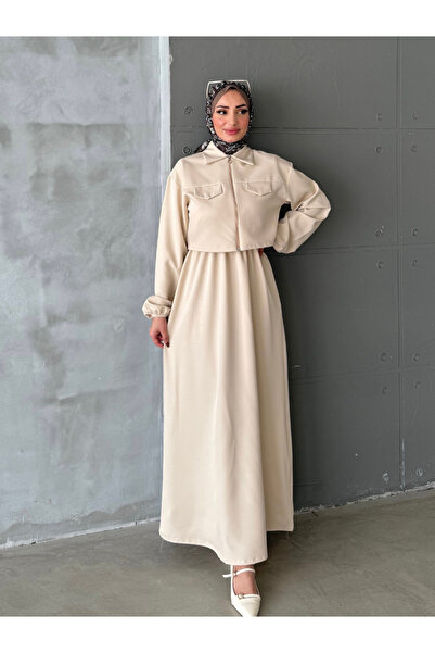 ENSA TESETTUR Κρέμα φορέματος με γιλέκο Eslem