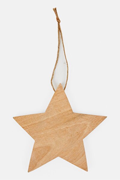 Muy Mucho نجمة خشبية معلقة، لون بني طبيعي