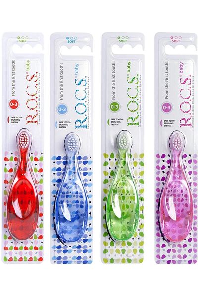 R.O.C.S. Soft Toothbrush 0-3 Years Old Baby Sorft (Blue Color 1 Pc)