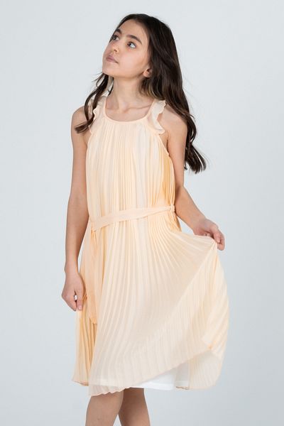 Kyron Girl's Orange Chiffon Dress / Stylish and Elegant Design