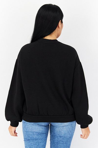 Pepe Jeans سويت شيرت نسائي مزين برقبة دائرية، أسود
