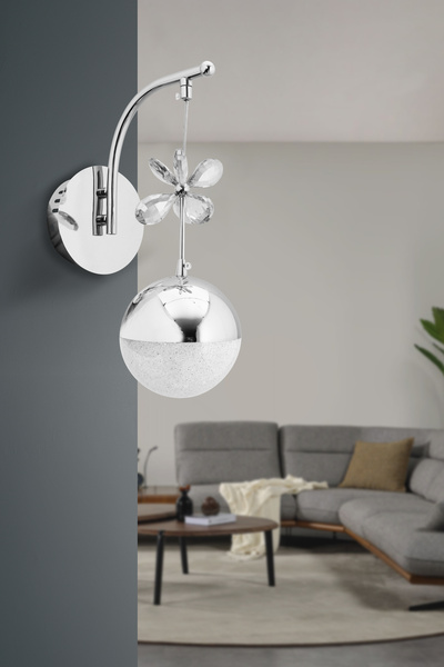 SEBA AYDINLATMA Sugar chrome led living room kitchen room hall led wall lamp ...