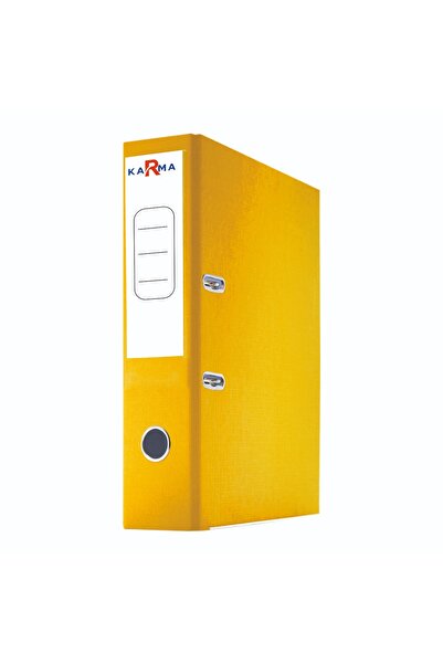 KarmaOfis Ring Binder and Pochette File Set with Yellow Color Wide Office Folder