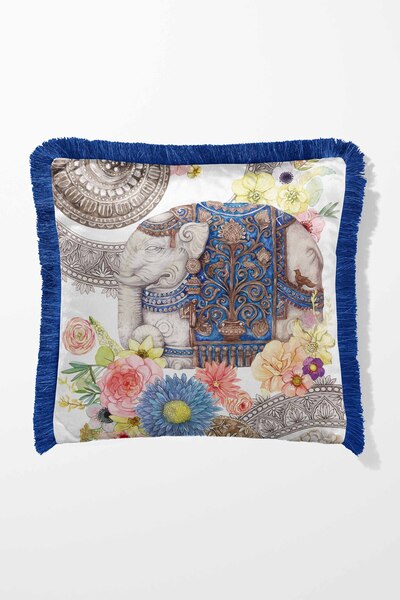 Pilloveland Saçaklı Kırlent Kılıfı Çift Taraflı 43*43 Cm - Şans