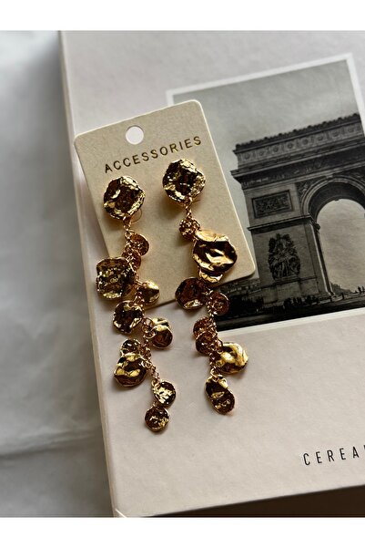 shop Gold Tasarım Sallantılı Uzun Küpe (10 cm)