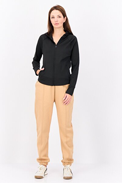 Hype Women Hooded Solid Long Sleeve Sweatshirts, Black