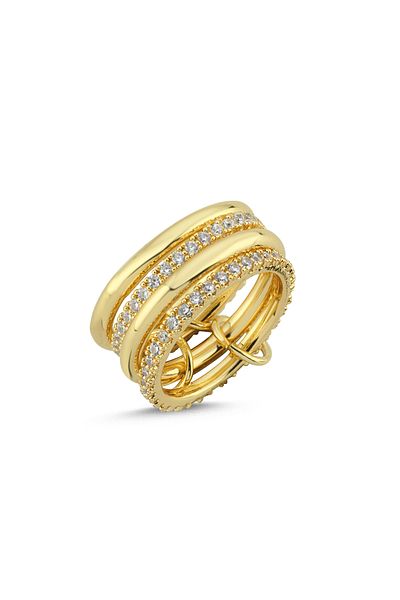 CHARMLUCKY STEEL STONE RING