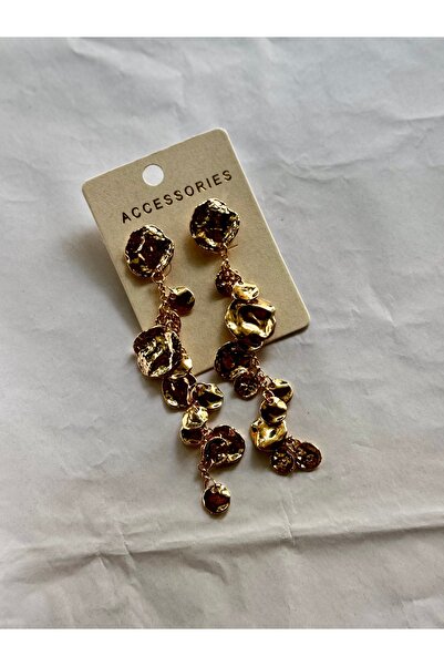 shop Gold Tasarım Sallantılı Uzun Küpe (10 cm)