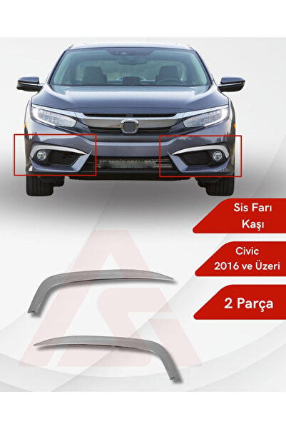 BTM OTOMOTİV Honda Civic FC5 2016-2020 Sis Far Kaşı Krom 2 Prç. P.Çelik