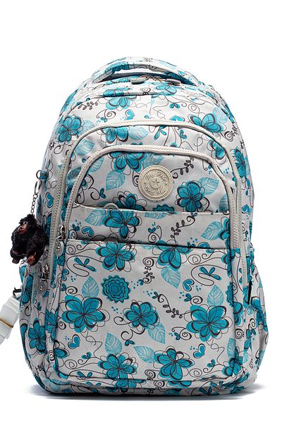 Go Veform Rucsac de zi cu zi și de școală din țesătură șifonată impermeabilă cu mai multe buzunare MYP8610 Crem Floral