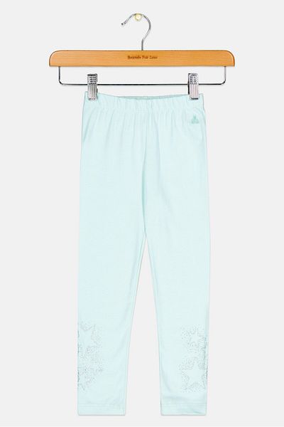 GAP Toddlers Girl Graphic Print Pull On Leggings, Mint Blue