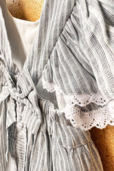 YUMURCAKEVİ Girls' Holiday Dress Linen Dress Girls' Summer Dress Party Dress