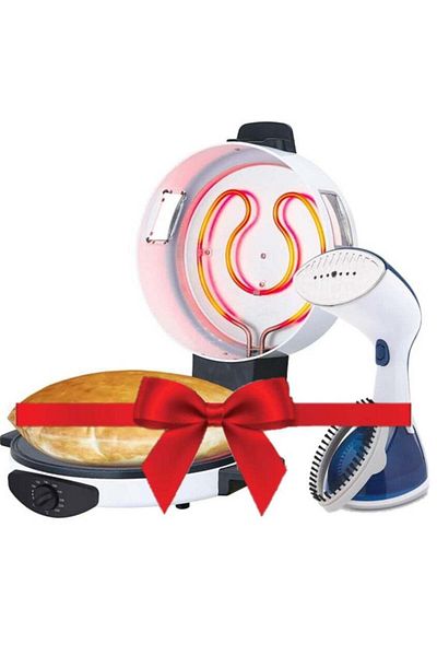 Klikonix 30cm Arabic Bread & Pizza Maker 1800W with KLIKON 270 ML Handheld Electric Garment Steamer