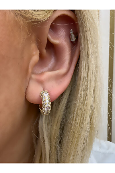 Hicrans Takı SİMLİ HALKA MODEL ÇELİK KÜPE