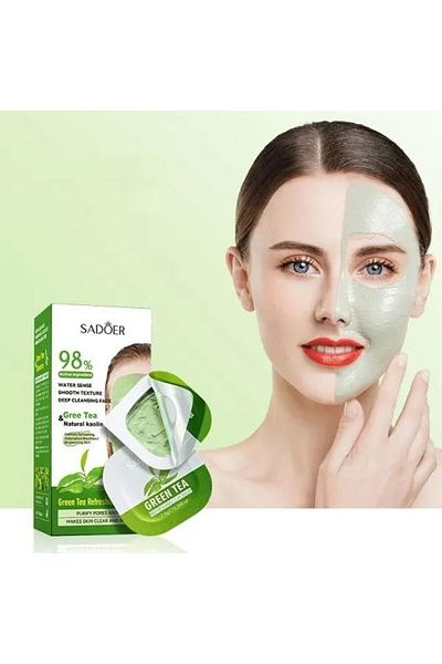 SADOER Green Tea Moisturizing Mask Deep Cleansing Refreshing Face Blackhead Clay Mask - 8pcs