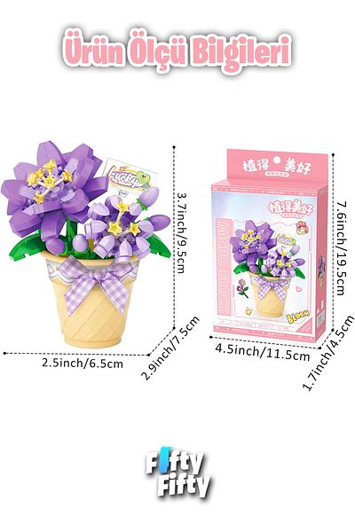 Vagonlife Loz Micro Block Series Flower Bouquet 180 Pieces Toy Building Set Fflz-8838