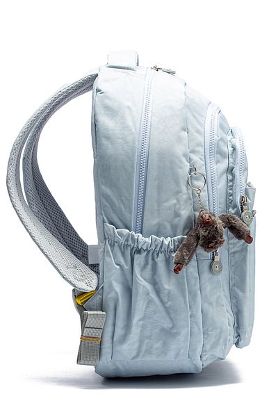 Go Veform Rucsac de zi cu zi și de școală din țesătură șifonată impermeabilă cu mai multe buzunare MYP8610 Ice Grey