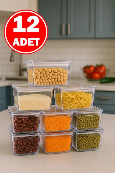Phigo 12 Pieces 300 ml Vacuum Storage Container Airtight, Leakproof, Odor Proof, Food Storage Box