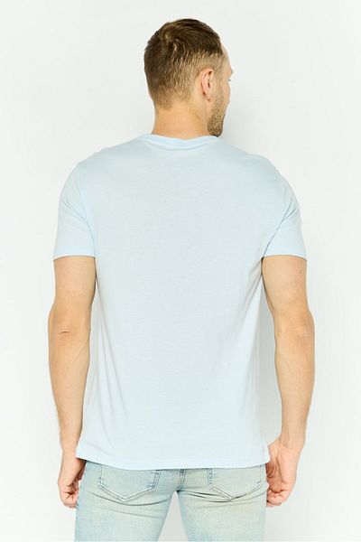 GAP Men Crew Neck Graphic Print Short Sleeves T-shirt, Light Blue