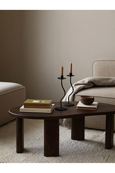 Trihome Luxury Ceviz Orta Sehpa Doğal Masif Ahşap