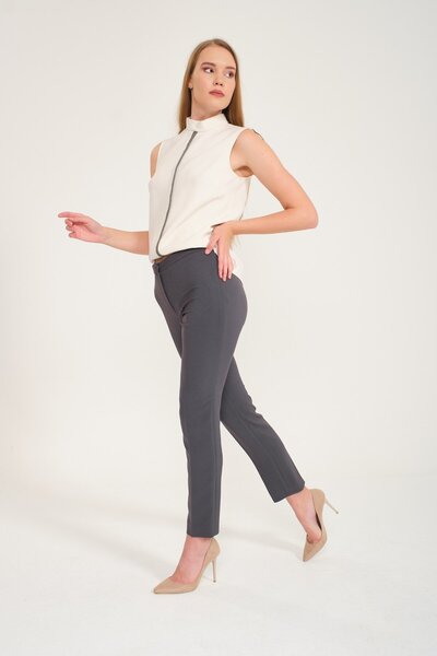 Mimya Gri Normal Bel Sigaret Pantolon 5923