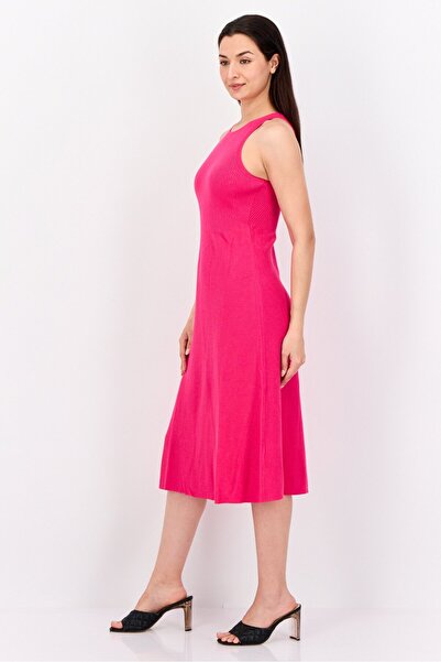 Esprit Women Ribbed Midi Dress, Pink
