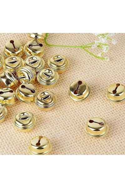 OZN AKSESUAR Gold Handle Bell, Bell, Animal Leash Bell, Amigurumi Bell, Henna Night Tambourine Making Bell 30mm (20 Pieces)