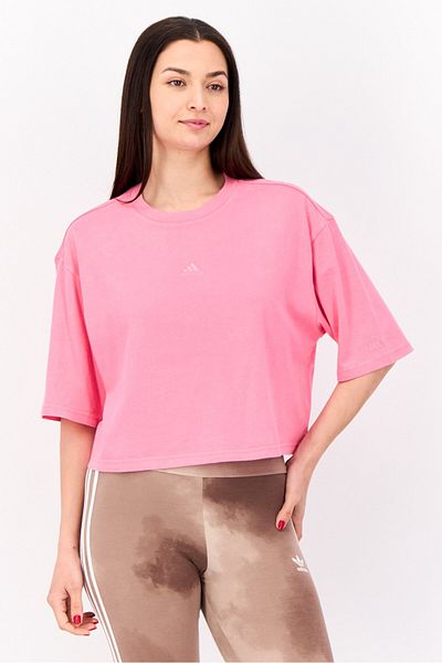 adidas Women Sportswear Fit Short Sleeves Outdoor Crop T-shirt, Pink
