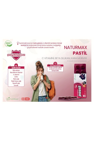 Naturmax 16'lı Pastil Kırmızı Beta Glukanlı