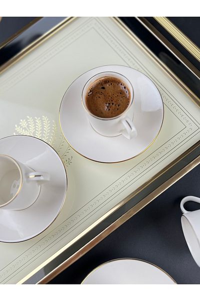 PORSER Lumina Gold 4 Piece Coffee Cup Set for 2 People