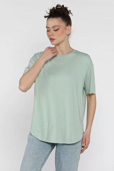 GÜLSELİ Tricou de bază cu croială ovală pentru femei Mint