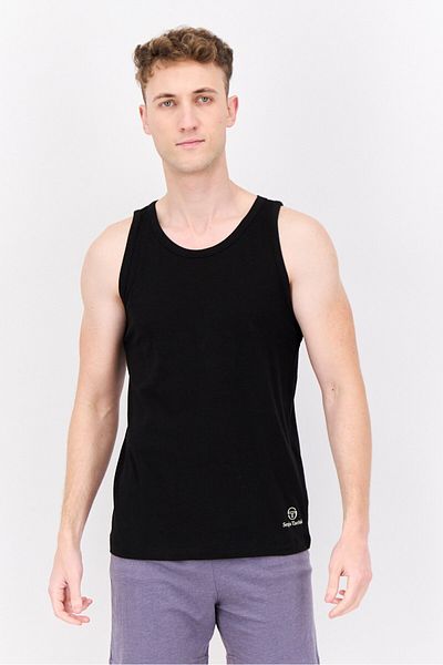 Sergio Tacchini Men 2 Pcs Brand Logo Tank, Black