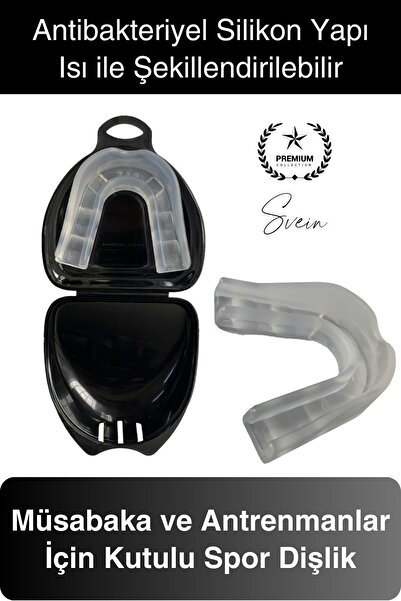 Svein Silikon Medikal Boks Dişliği Şeffaf Kutulu Kick Boks Muay Thai Karate Judo Ağız Koruma Dişlik