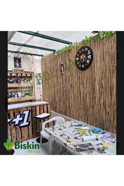 Bolvadi 250CM Yükseklik X 500CM Genişlik Doğal Bambu Kamış Hasır Çit Dekoratif Bahçe Balkon ve Duvar Çiti .