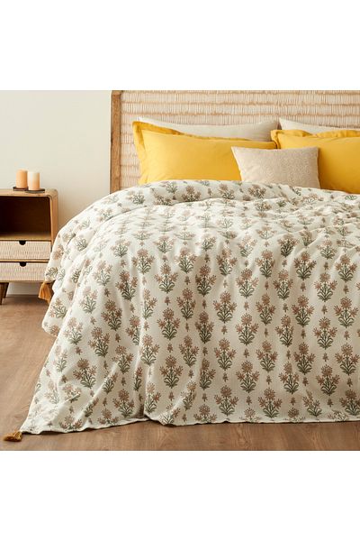 Bella Maison طقم بيكيه مزدوج من القطن كارمن الخردل (200X220 سم)