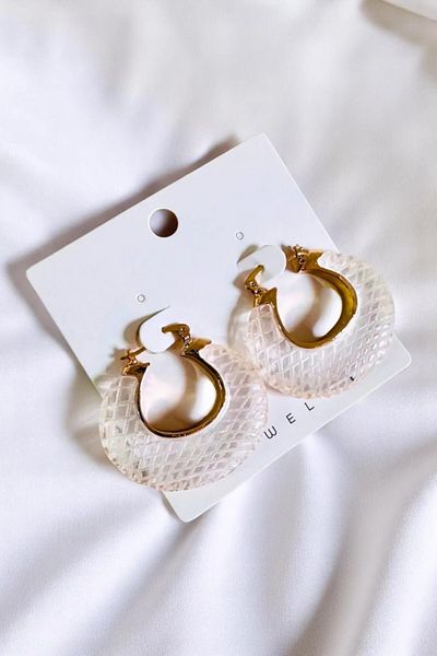 PETEK AKSESUAR Stylish Summer Resin Hoop Earrings