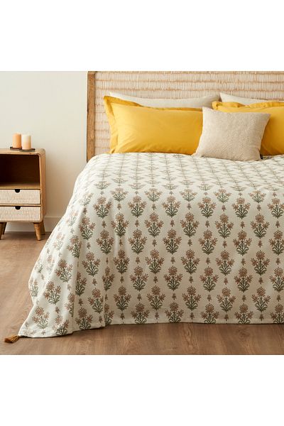 Bella Maison طقم بيكيه مزدوج من القطن كارمن الخردل (200X220 سم)