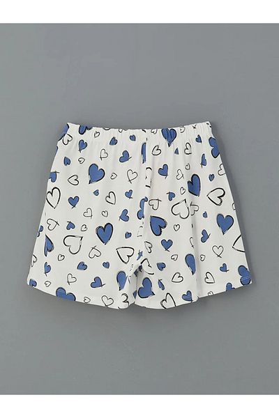 LC Waikiki LCW DREAM Pantaloni scurți pentru femei cu model Indigo cu talie elastică