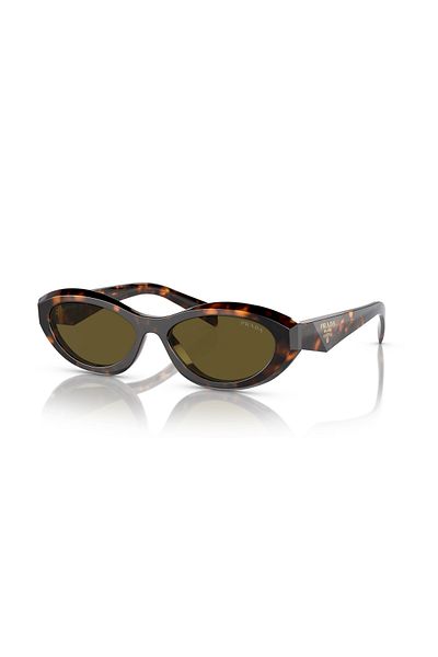 Prada Woman Irregular Sunglasses- Pr 26zs - Lense Size:55mm - Honey Tortoise