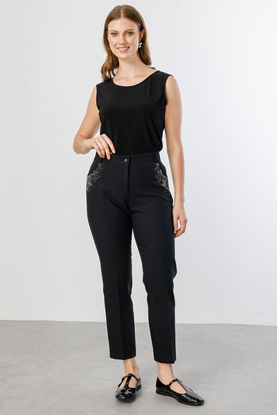 Mi Pret a Porter Mi Pocket Edged Stone Pipe Leg Trousers