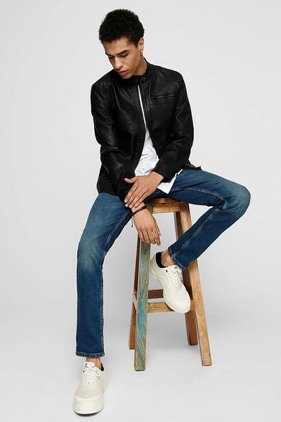 Only & Sons Men's Leather Jacket