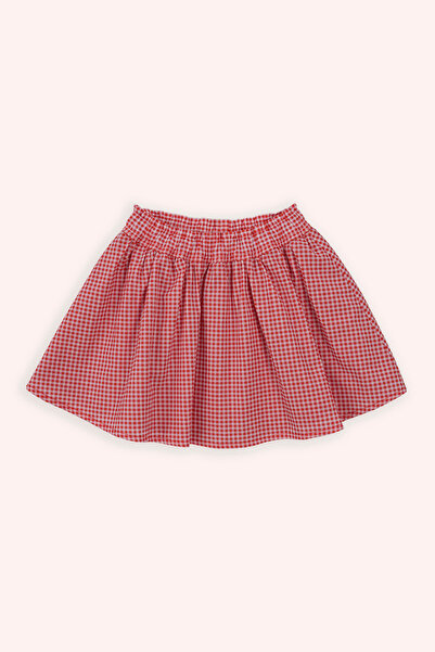 Panço Kız Bebek Beli Lastikli Pötikare Desenli Nar Etek