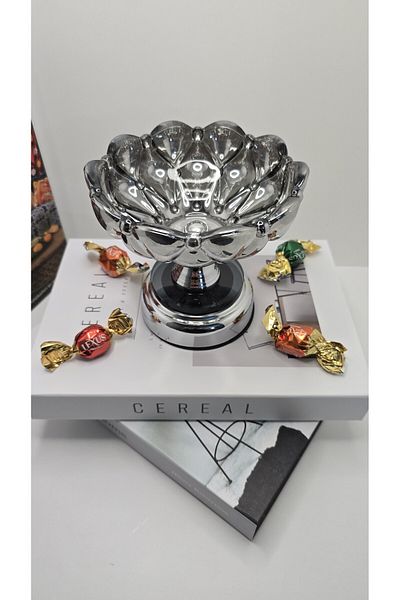YNSK Glass Sugar Bowl with Metal Legs