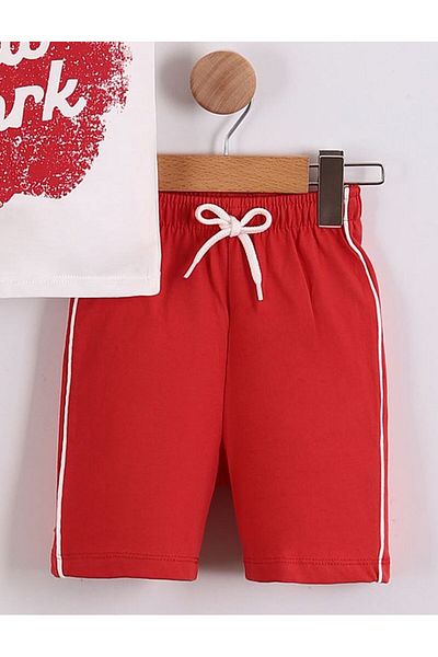Pollito Boy's Apple New York Printed T-Shirt Shorts Set of 2