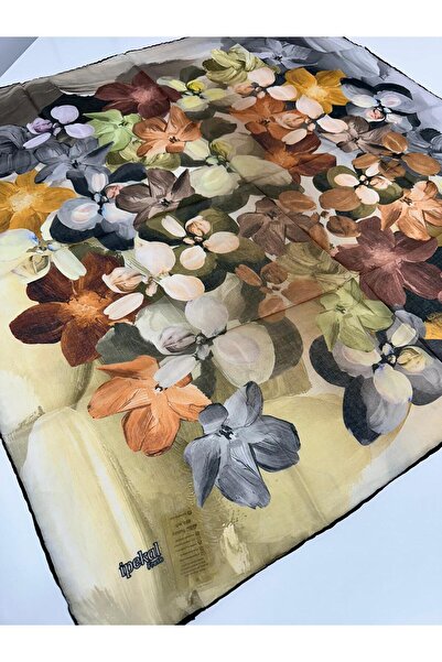 İpekal وشاح قطن ناعم منعش - 05083 90 x 90 26 أسود - أخضر زيتي